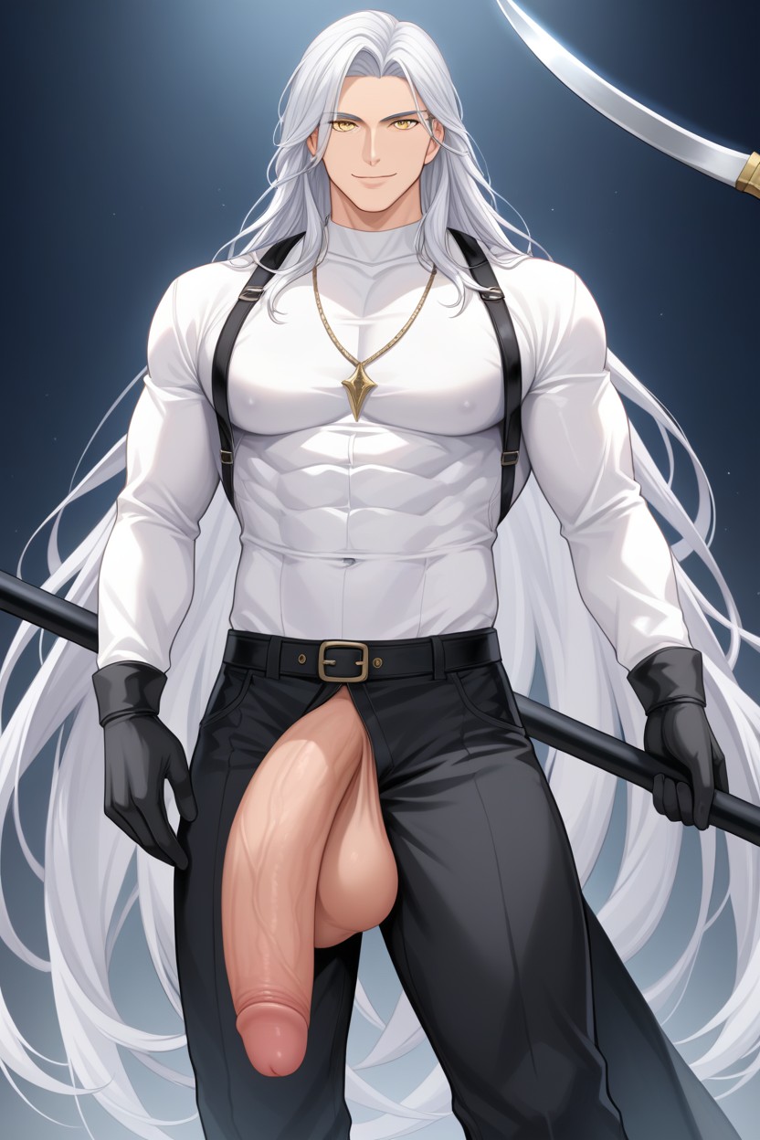 Athletic Build, Gloves, Blue Eyes AI Gay Porn