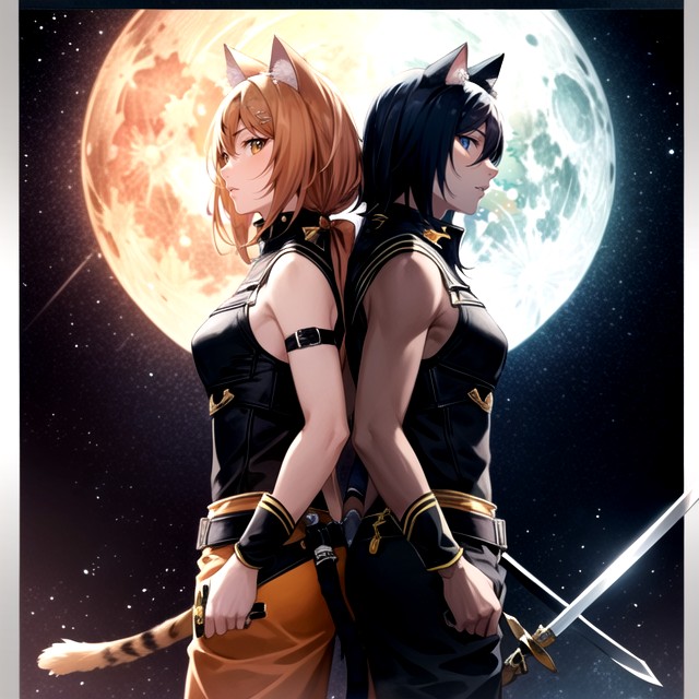Virtual Reality Game, Action Packed, Orange Feline With Orange Costume Hentai IA