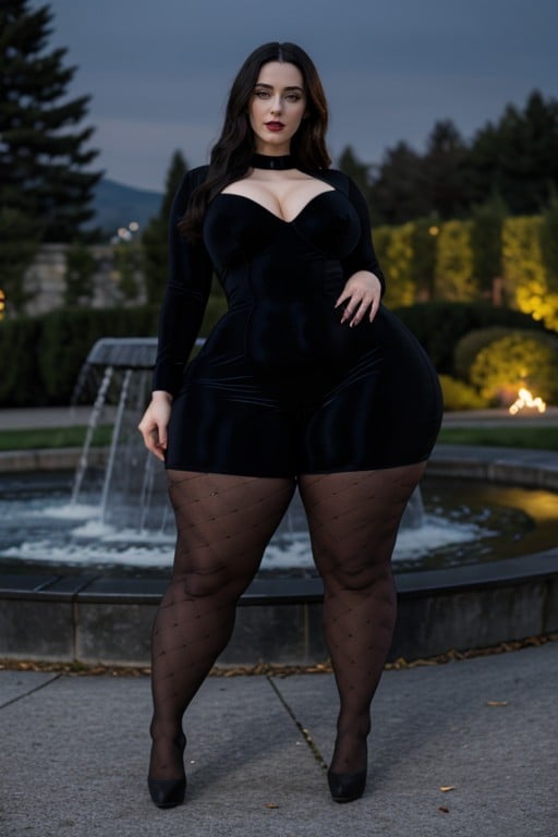 Elegant Woman Inspired By Violet Parr, Long Powerful Legs, Obese AI Porn