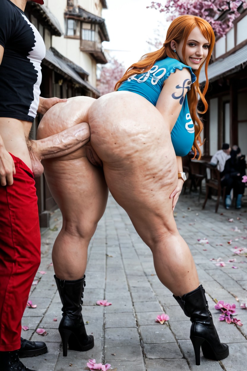 Nami From One Piece Outfit, Oiled Ass, Thick Thighs AI Porn