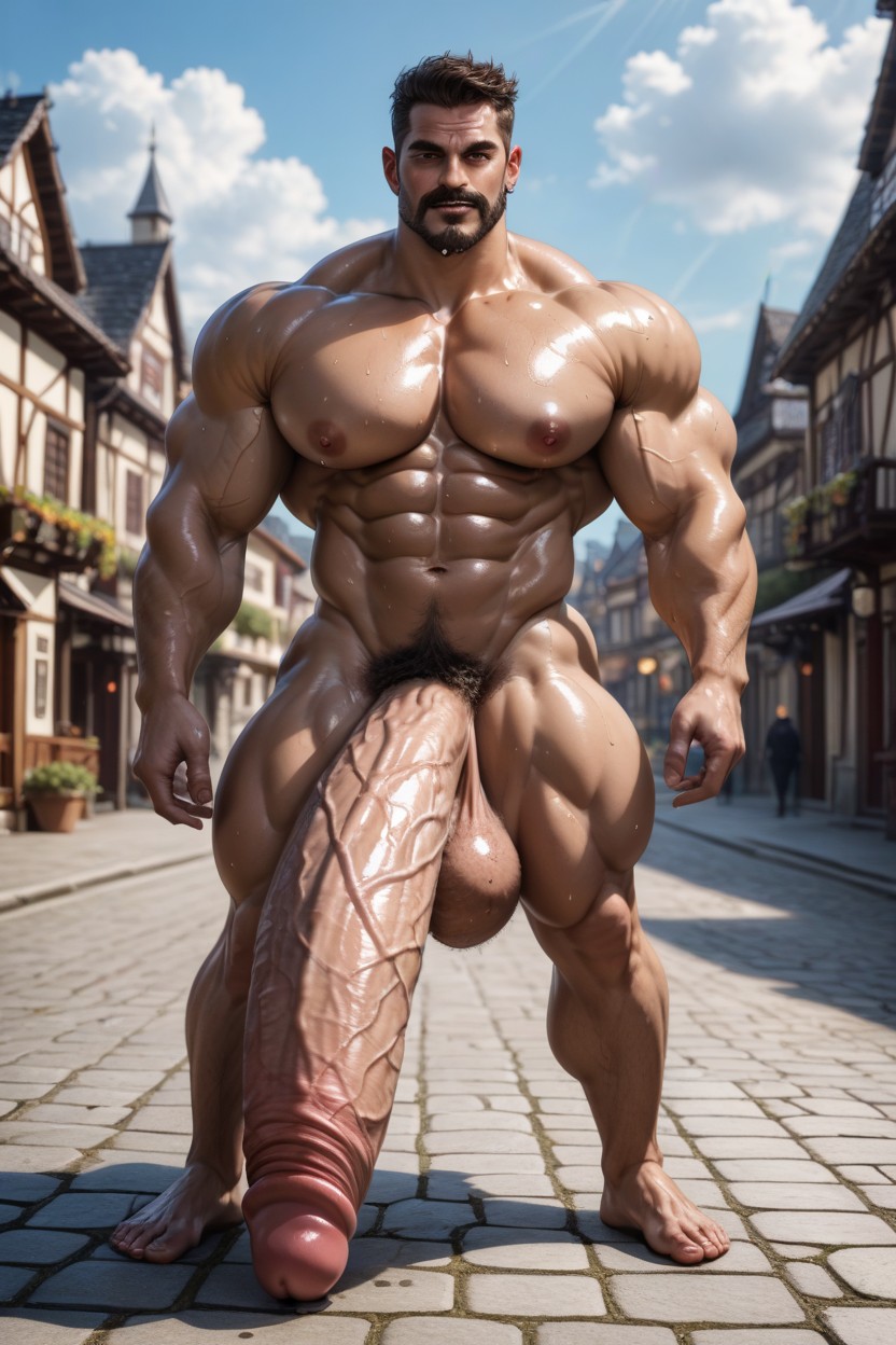 Male, Cock Multiple Times Bigger Than Body, Highly Detailed AI Gay Porn