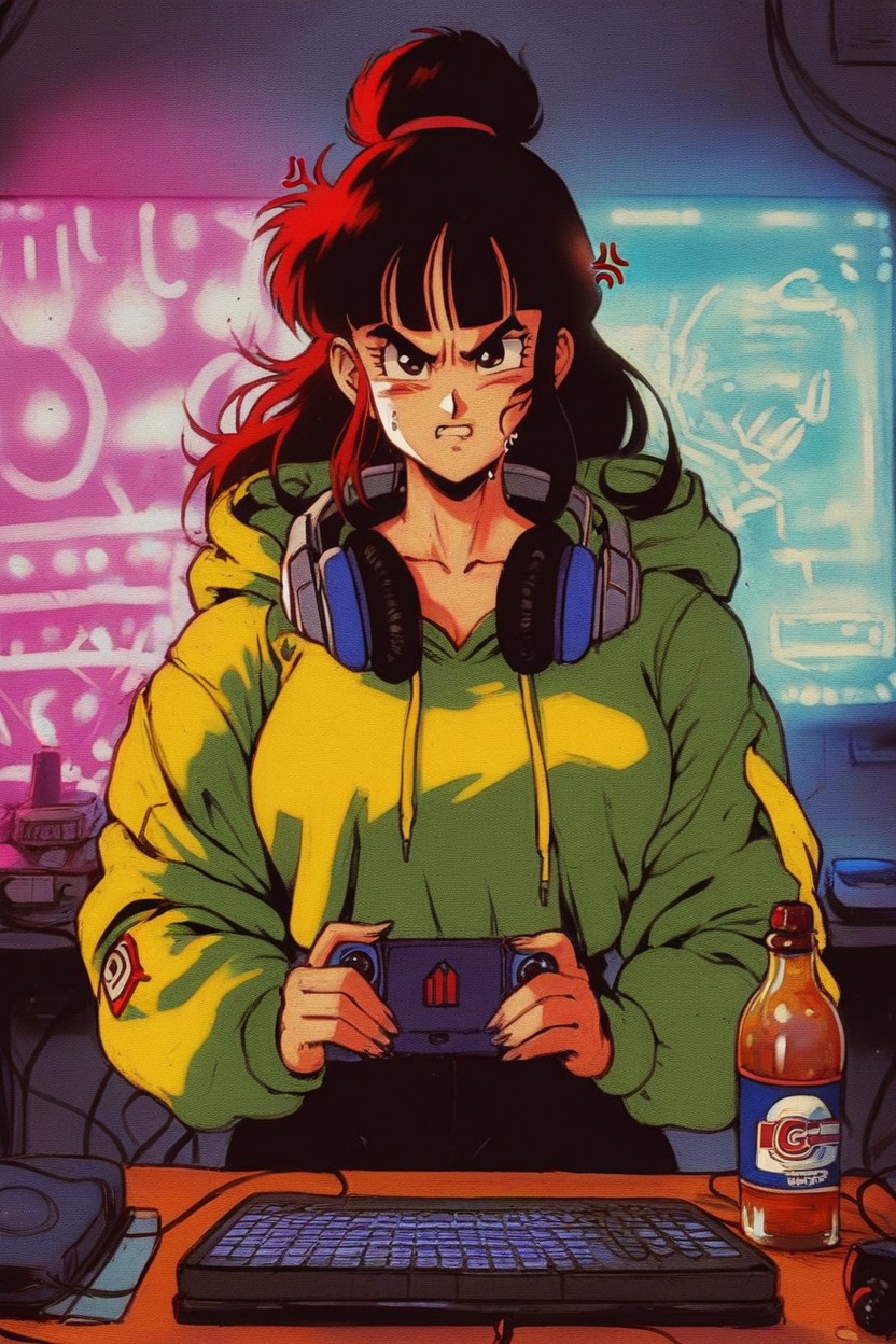 Breaking Gaming Controler, Oversized Hoodie, Bottomless AI Porn