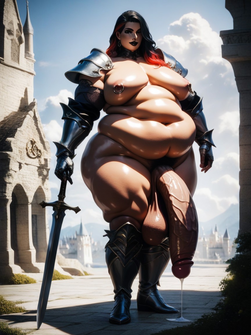 Puffy Nipples, Armor Gloves, Extremely Wide Hips AI Gay Porn