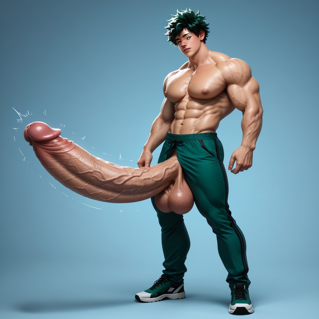 Fit, Blonde Hair, Izuku AI Gay Porn