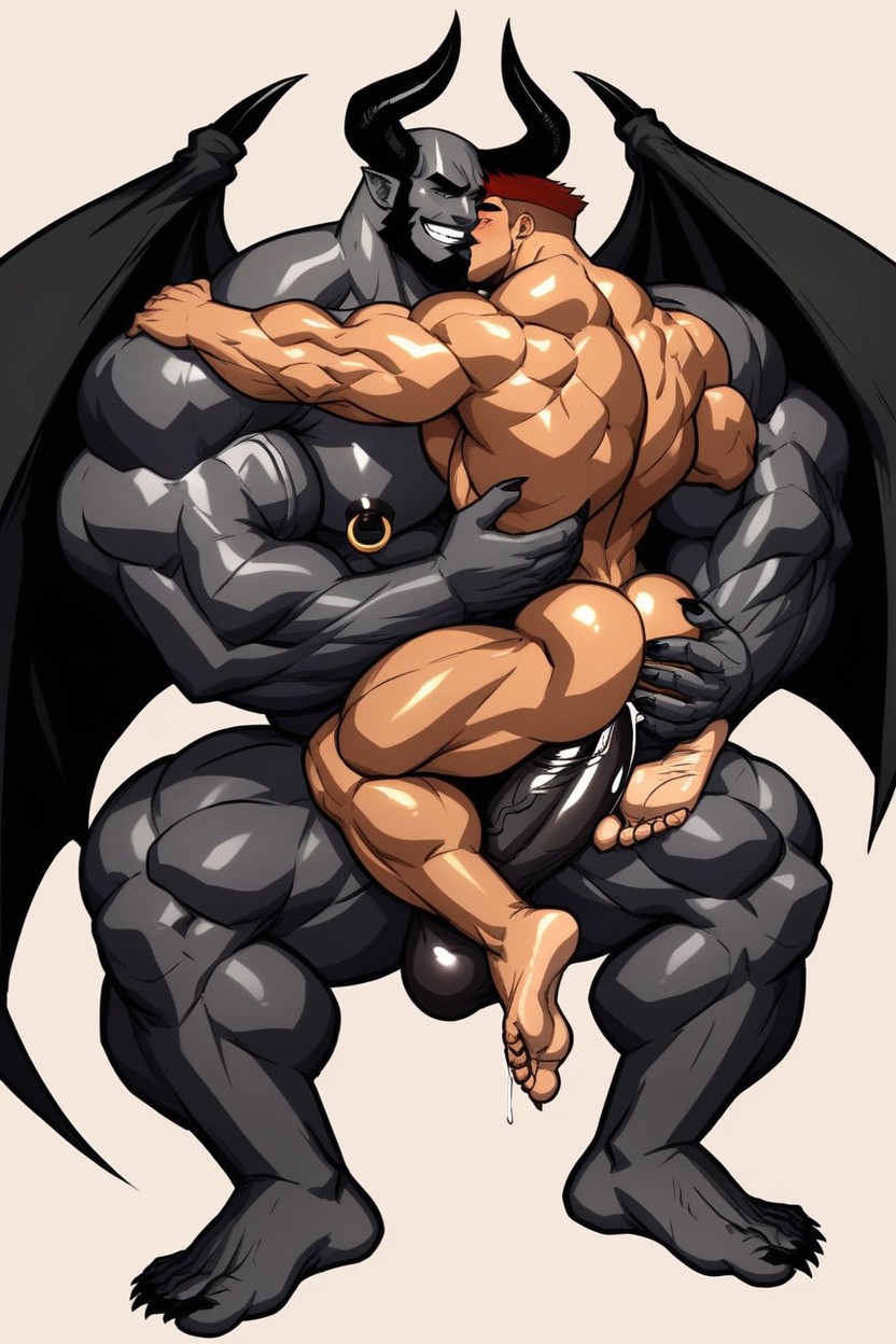 Cock In Ass, Black Skin, Erect Cock AI Gay Porn