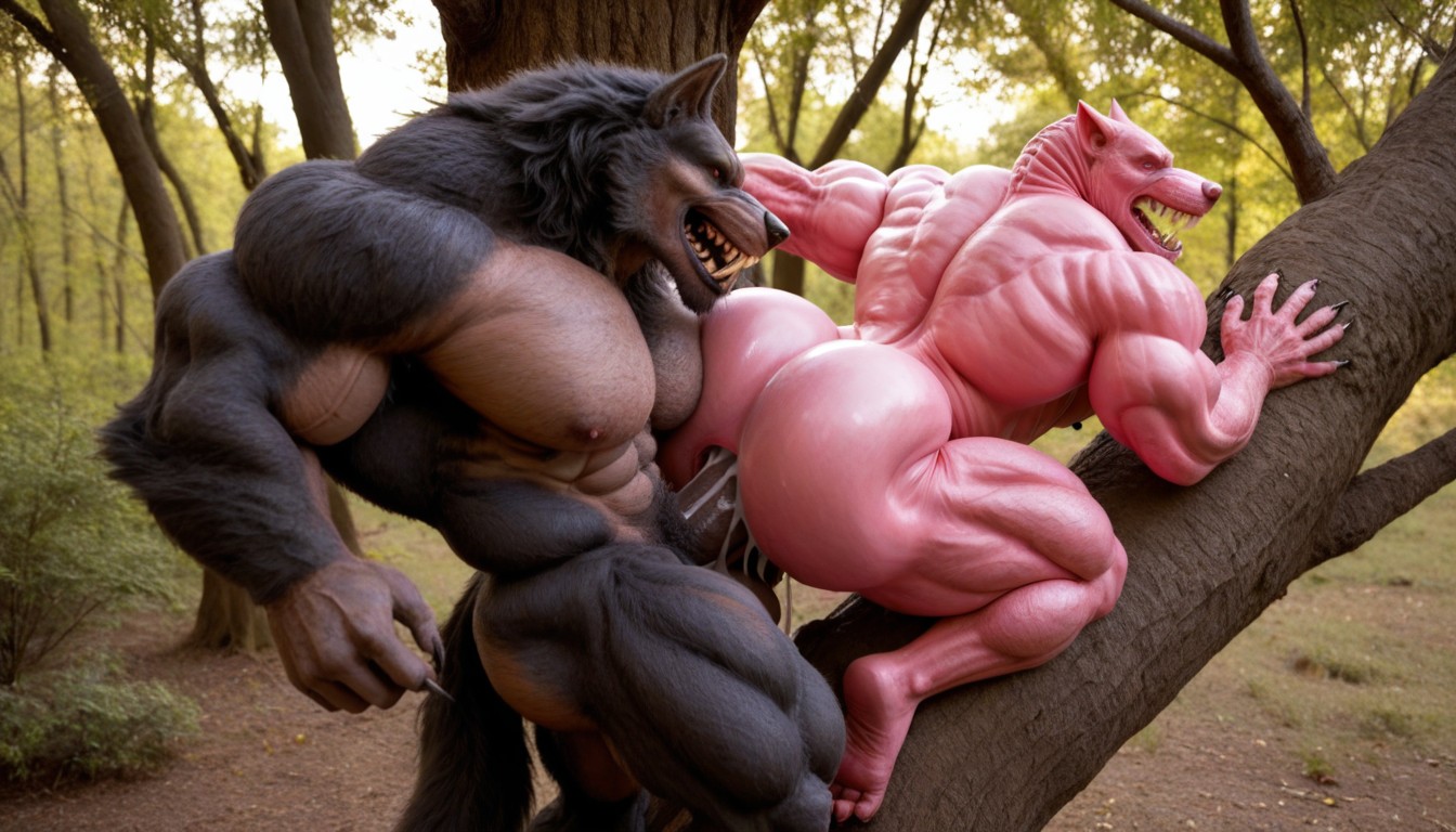 Hard Sunlight From Above, Muscle Structure, No Human AI Gay Porn