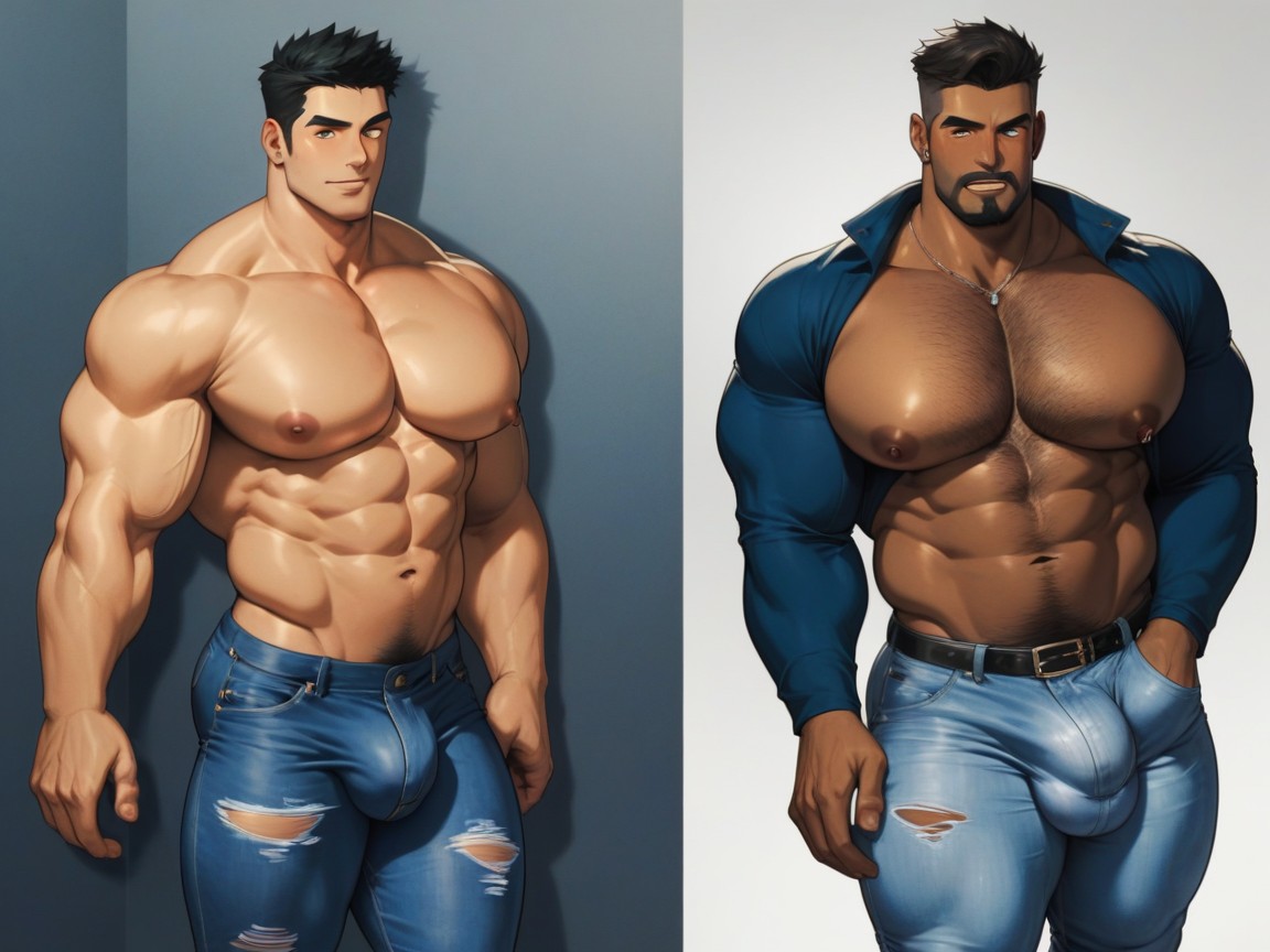 Jeans, Cock Growing In Jeans, 18+ AI Gay Porn