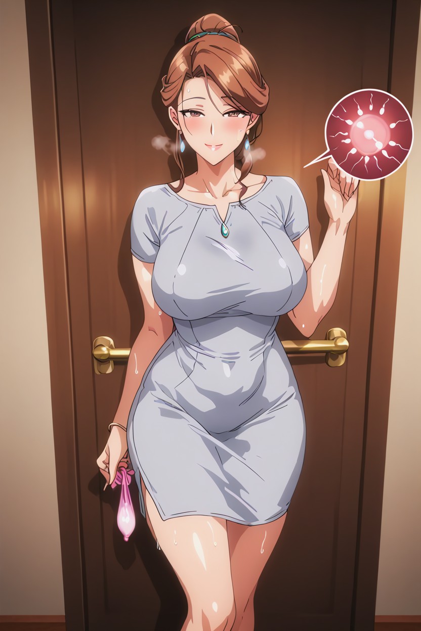 Deep Neckline, Many Used Condoms, Bend Over Hentai AI Porn