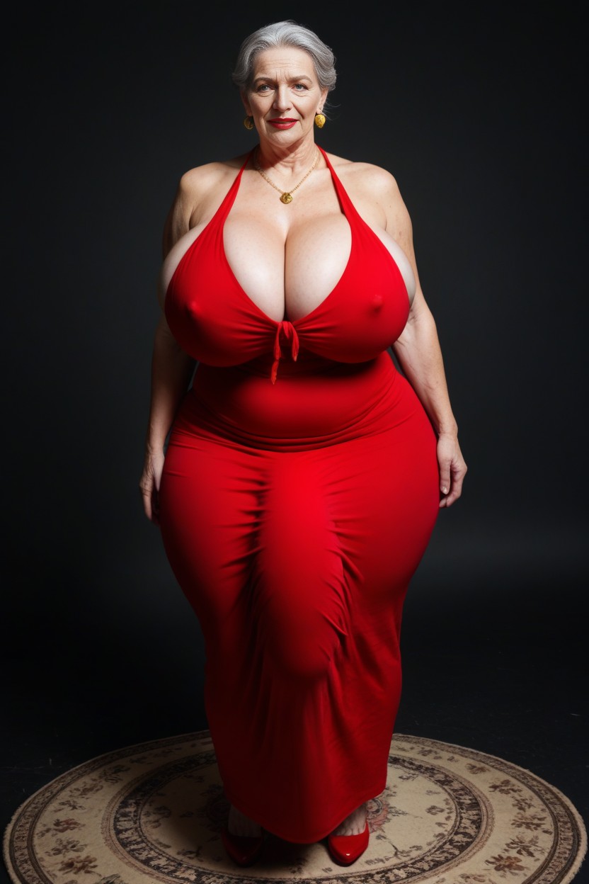 Full Body, Golden Circle Earrings, Fupa AI Porn