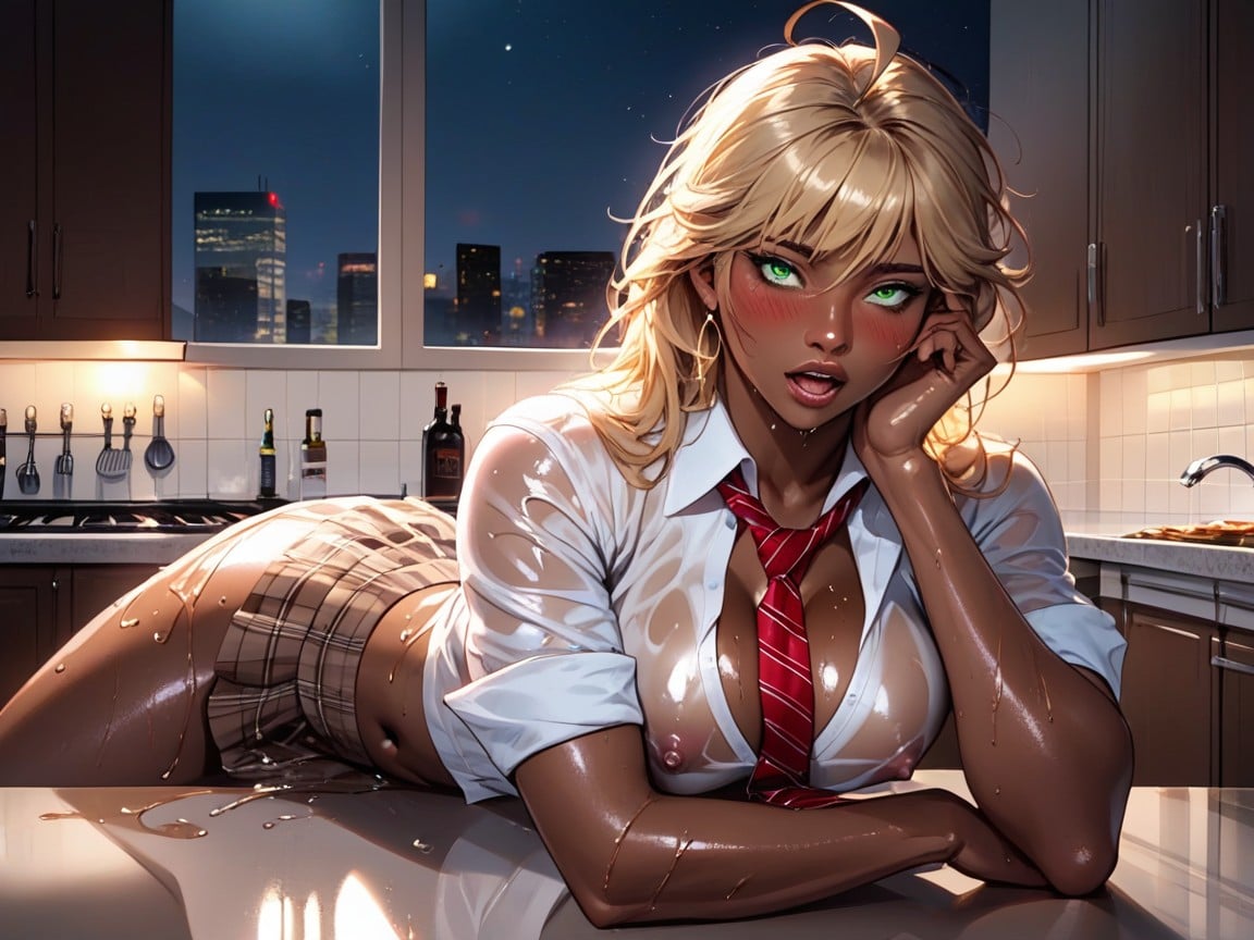 Pronebone, Showing Navel, Blushing Hentai AI Porn