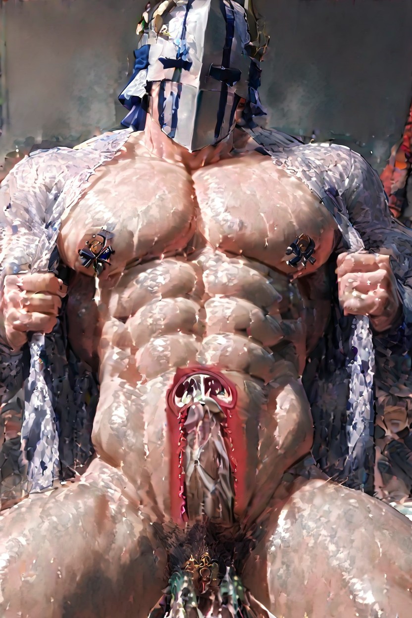 Giant Muscular Monster Is Fucking Monk Knight, Sweaty, Cum Overflow AI Gay Porn