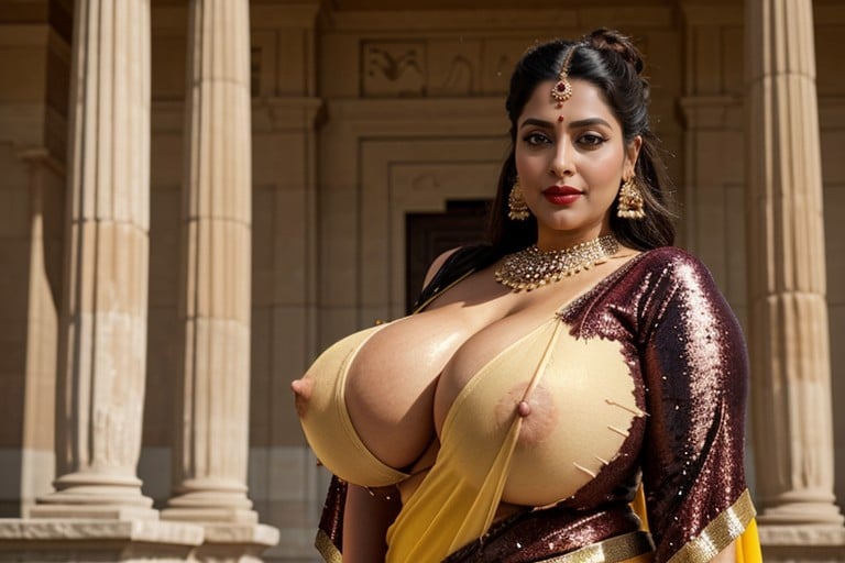 Golden Heels, Swollen Black Nipples, Black Areolas And Black Nipples AI Porn