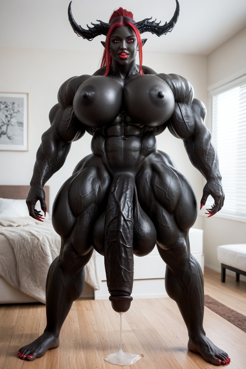 Big Claws, Muscular Thighs, Exaggerated Big Butt Shemale AI Porn
