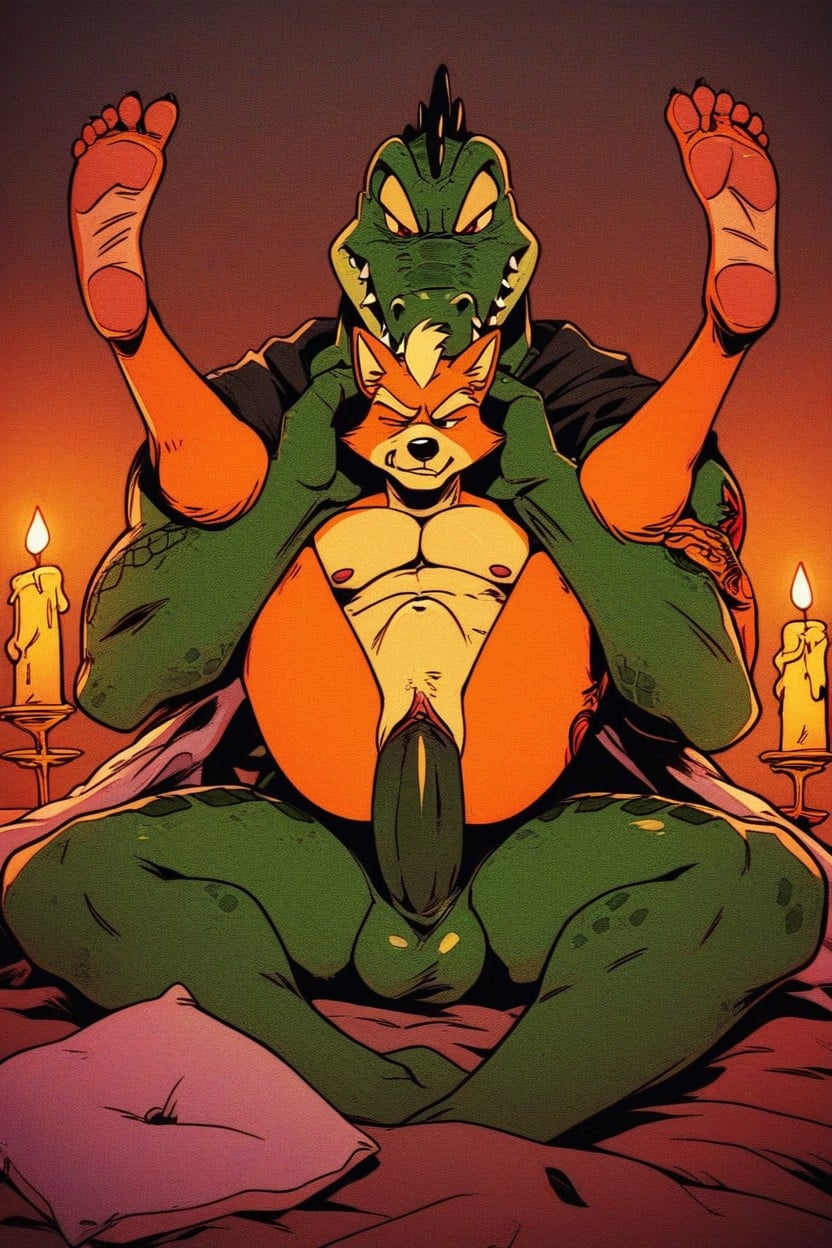 Bed, Cartoonish, Harem Furry AI Porn