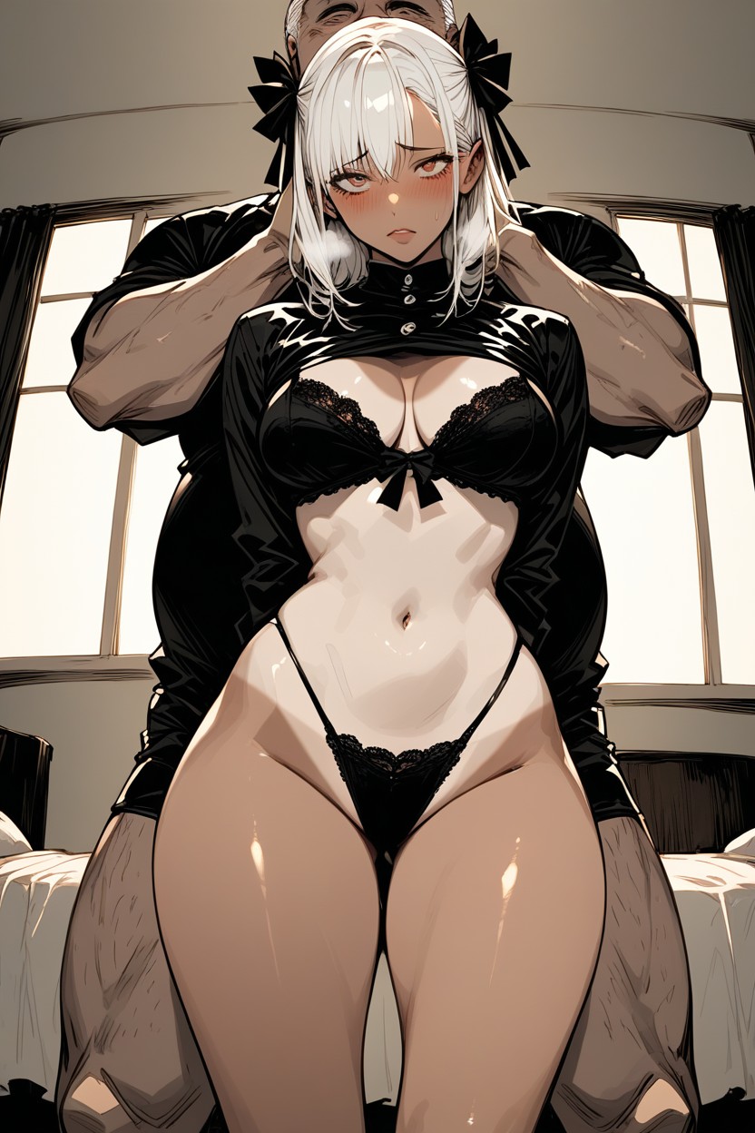 Bedroom, Bedroom, Huge Ugly Man Grinning Face Hentai AI Porn