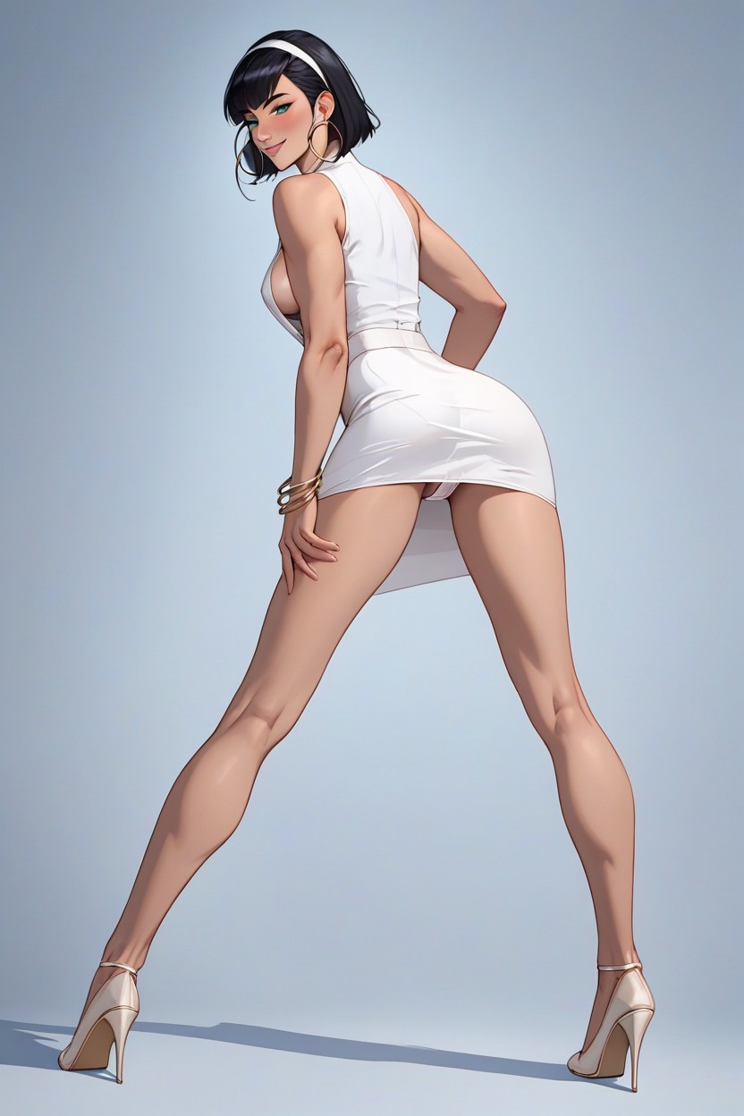 Legs Spread Wide Apart, Perfect Skin, Extremely Long Legs AI Porn