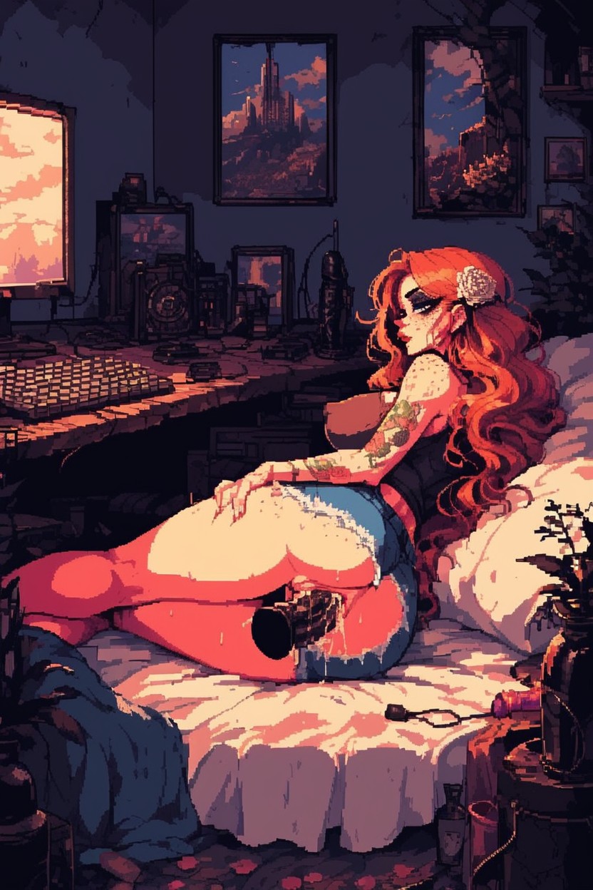 Spreading Pussy, Computer, Woman Hentai IA