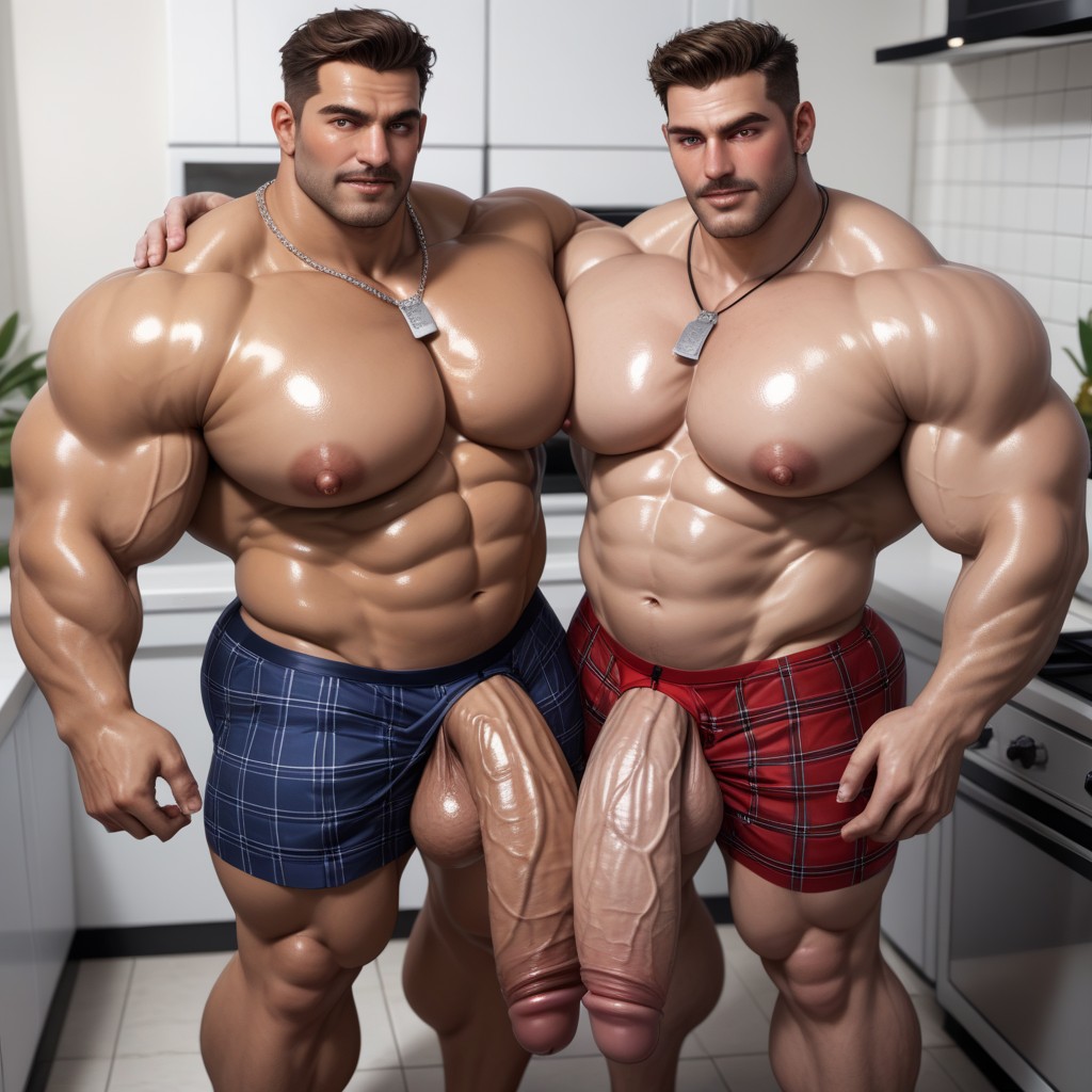 Blushing, Massive Cock, Big White Monster Cocks AI Gay Porn
