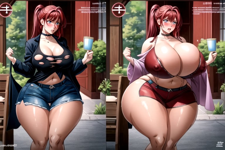Comic, Hyper Fat Ass Expansion, Split Screen Hentai AI Porn