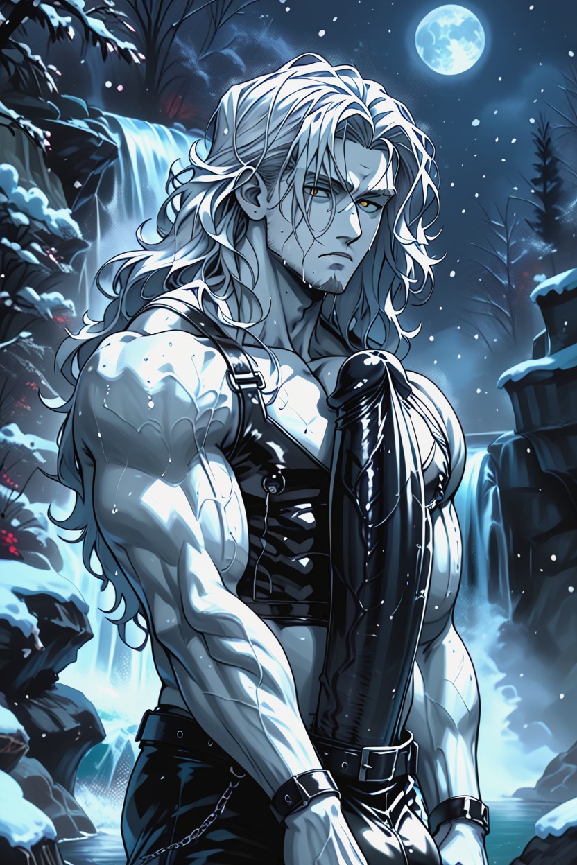 Strong Lines, Fullmoon, Snowing AI Gay Porn
