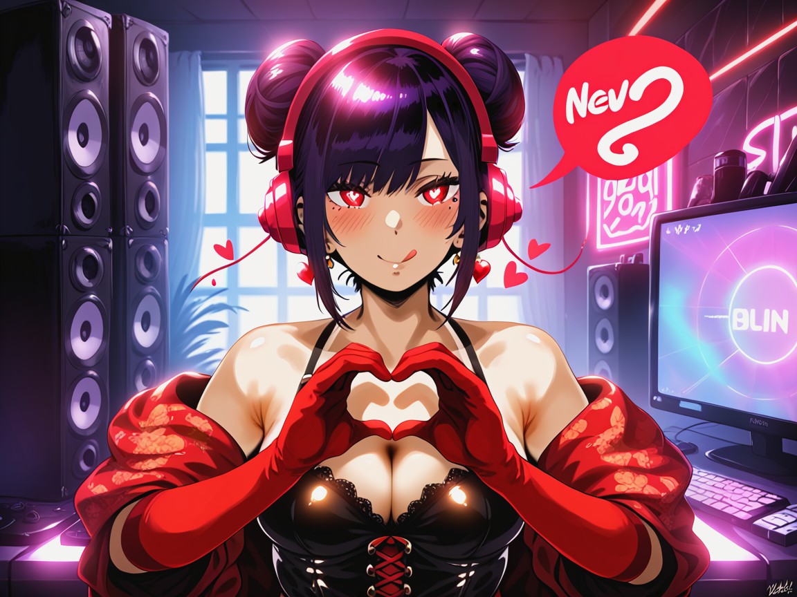 Gothic Royalcore Aesthetic, Red Elbow Gloves, Compact Hip Length Chest Wider Than Hips Latina AI Porn