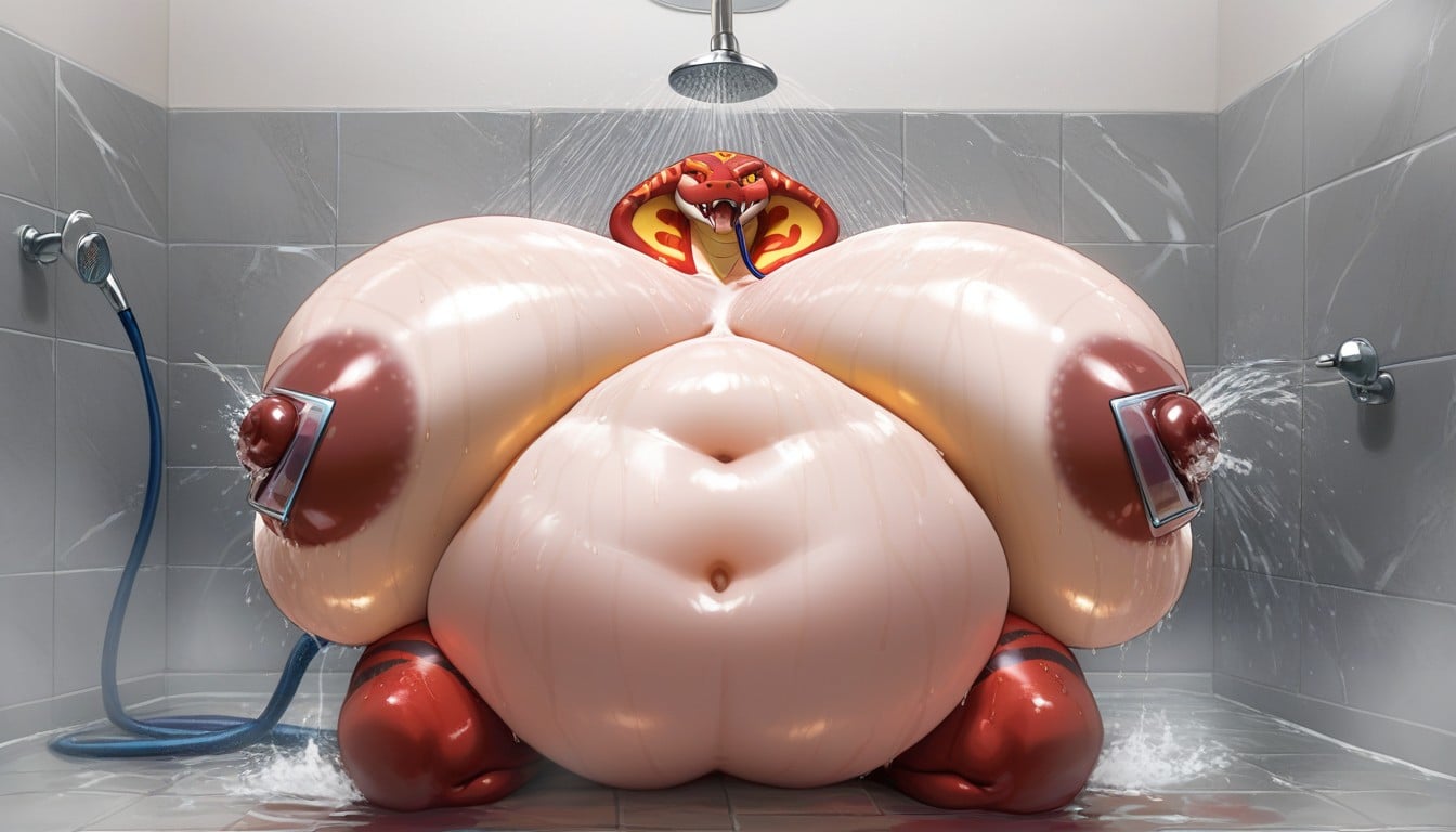 Breast Full Of Water, Morbid Obesity, Chest On Belly Furry AI Porn