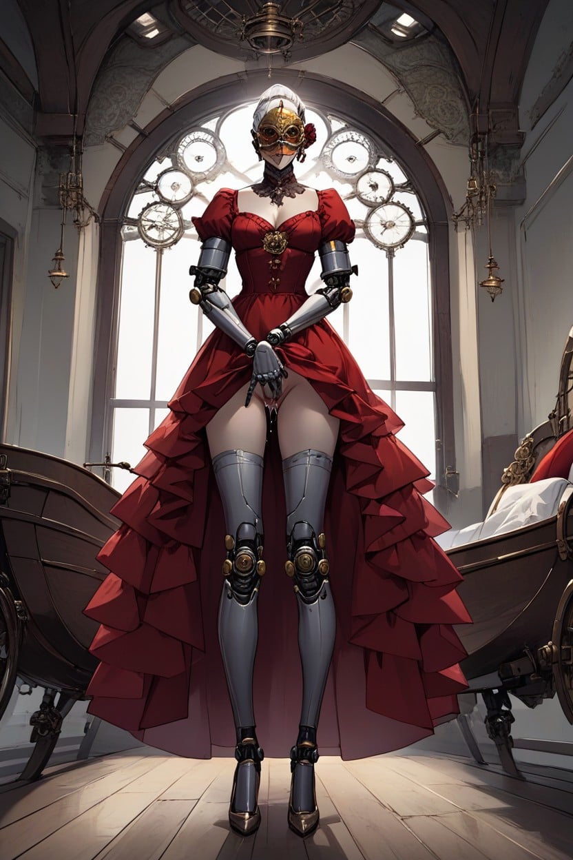 Moaning, Bottom Up View, Robotics Legs AI Porn