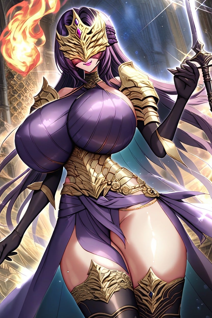 Gold Shoulder Armor, "the Fire Keeper From Dark Souls ", Perchas Gigantes Hentai IA
