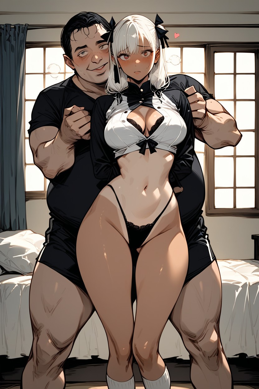 Drooping Eyes, Snatched Waist, Bra Tan Lines Hentai AI Porn