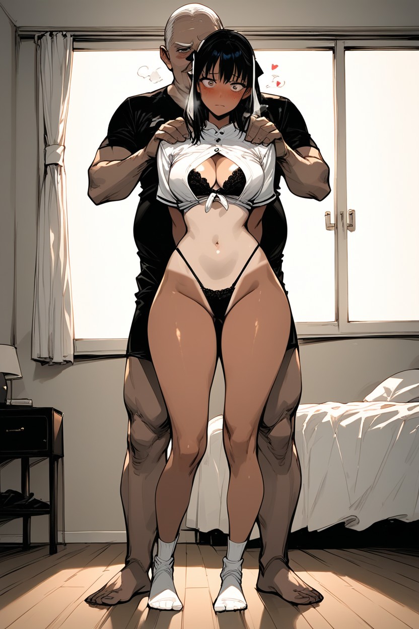 18+, White Hair, Standing In Bedroom Hentai AI Porn