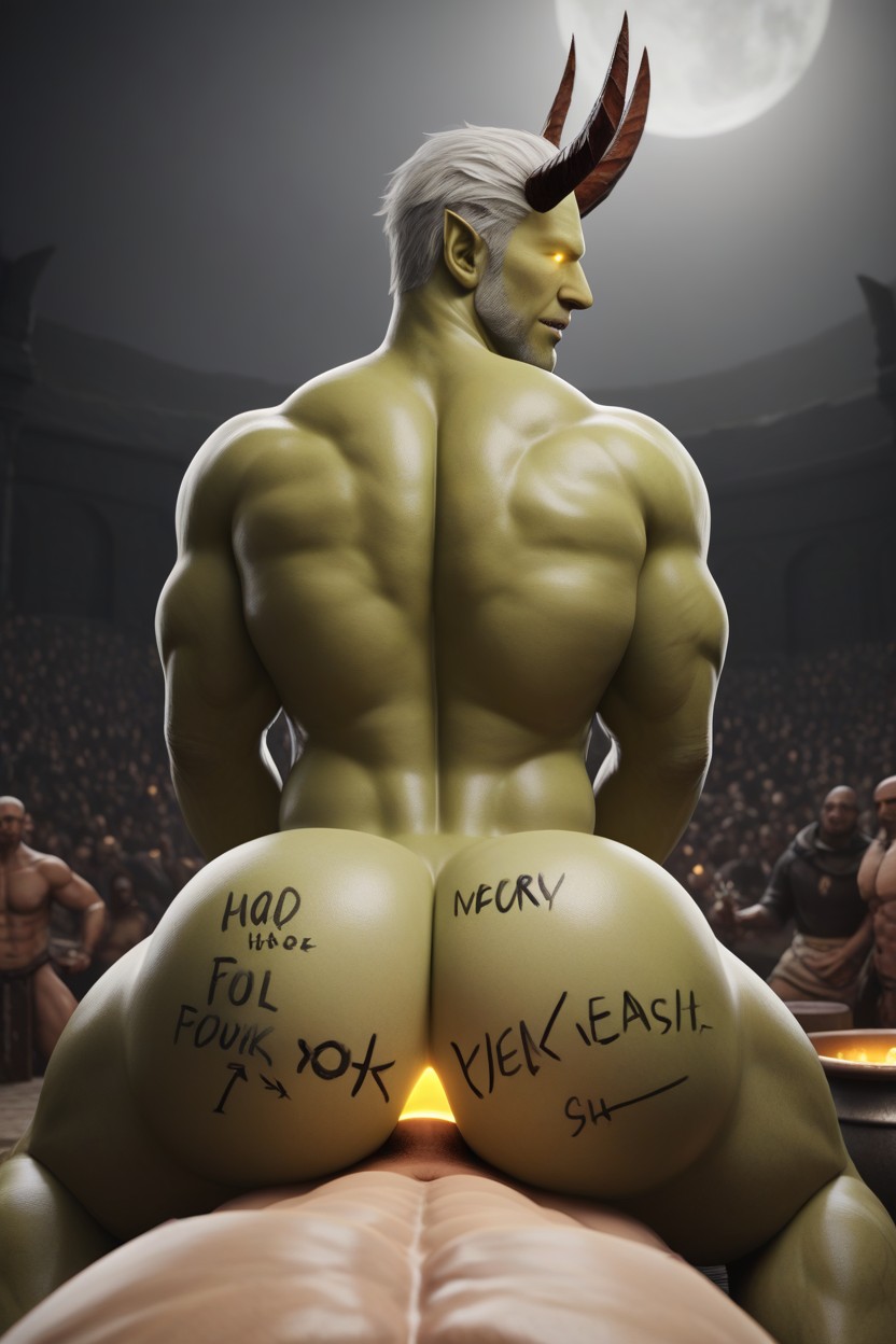 His Grimy Gulpers, Glowing Eyes, Hole Feeds On Souls Of Tops AI Gay Porn