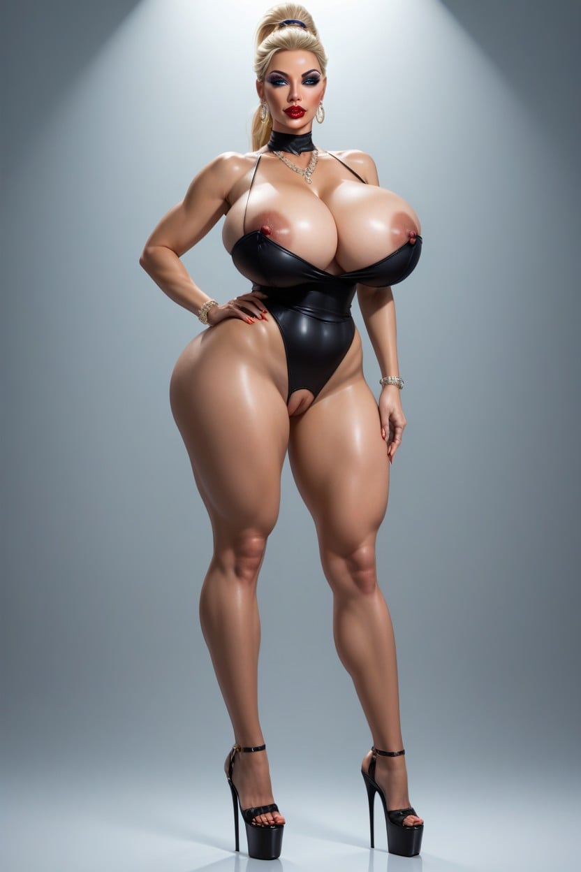 Body, Hair Pulled Back Into A Ponytail, Extremely Beautiful Face MILF AI Porn