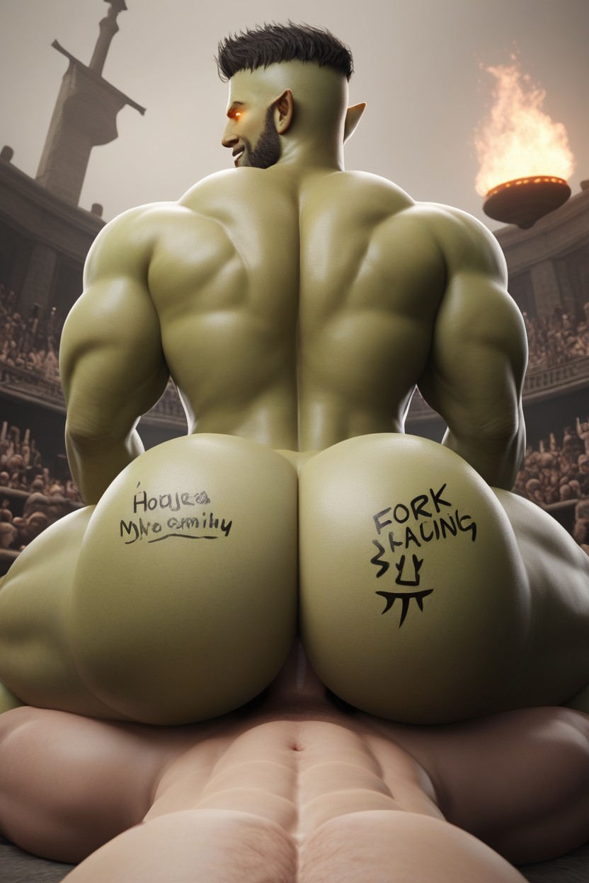 Dom Bottom, Crowd, Muscular AI Gay Porn