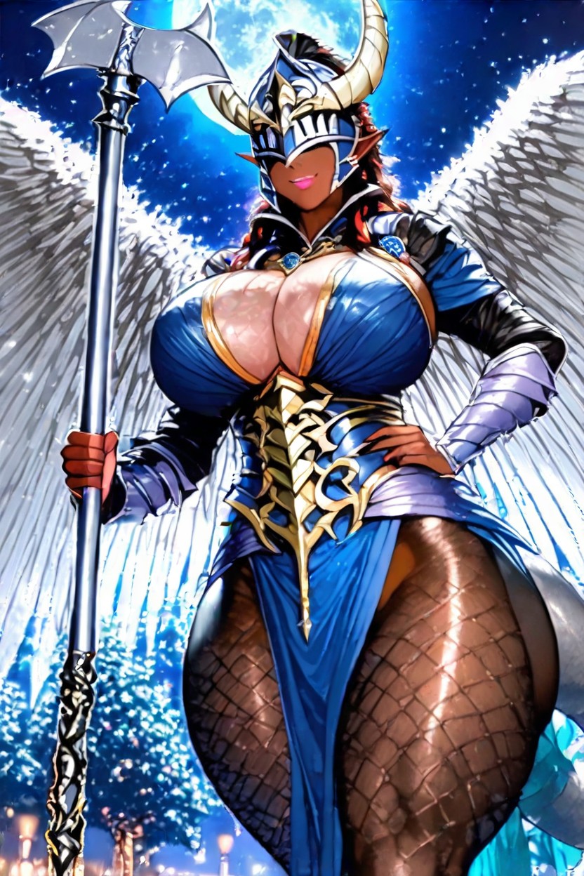 Dark Brown Skin, Long Hair, Massive Breast Furry AI Porn