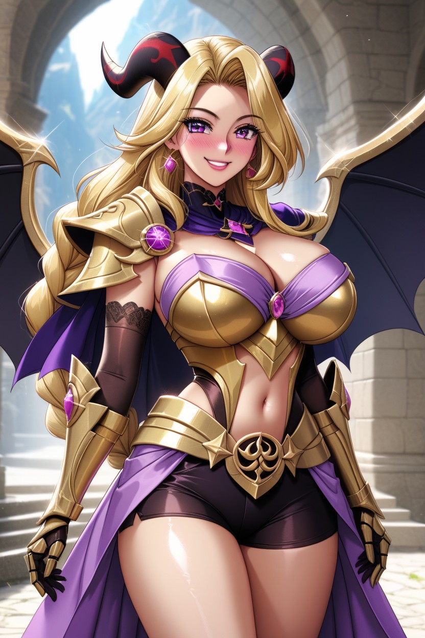 Huge Sexy Wings, Gold Armor Grieves, Gold Armor Cuirass Over Chest AI Porn