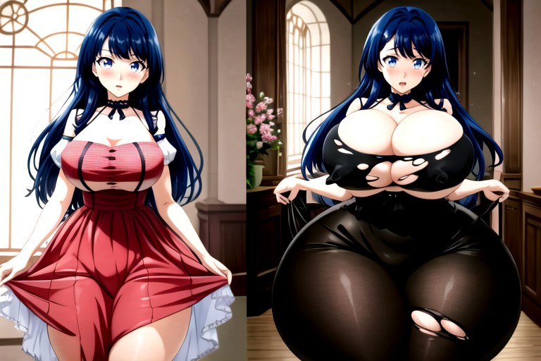 Hyper Fat Ass Expansion, Hyper Breasts Expansion, Split Screen Hentai AI Porn