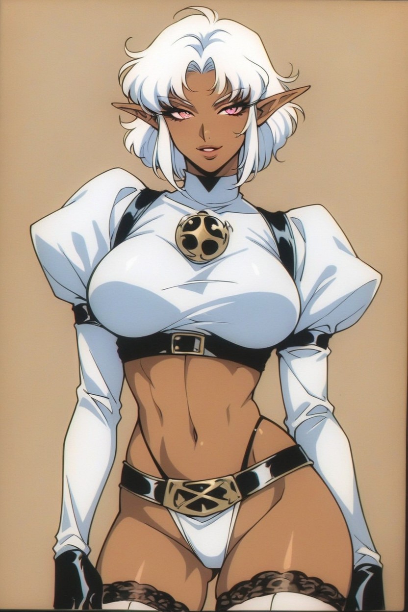 Pink Eyes, Long Boots, Large Breasts Hentai AI Porn