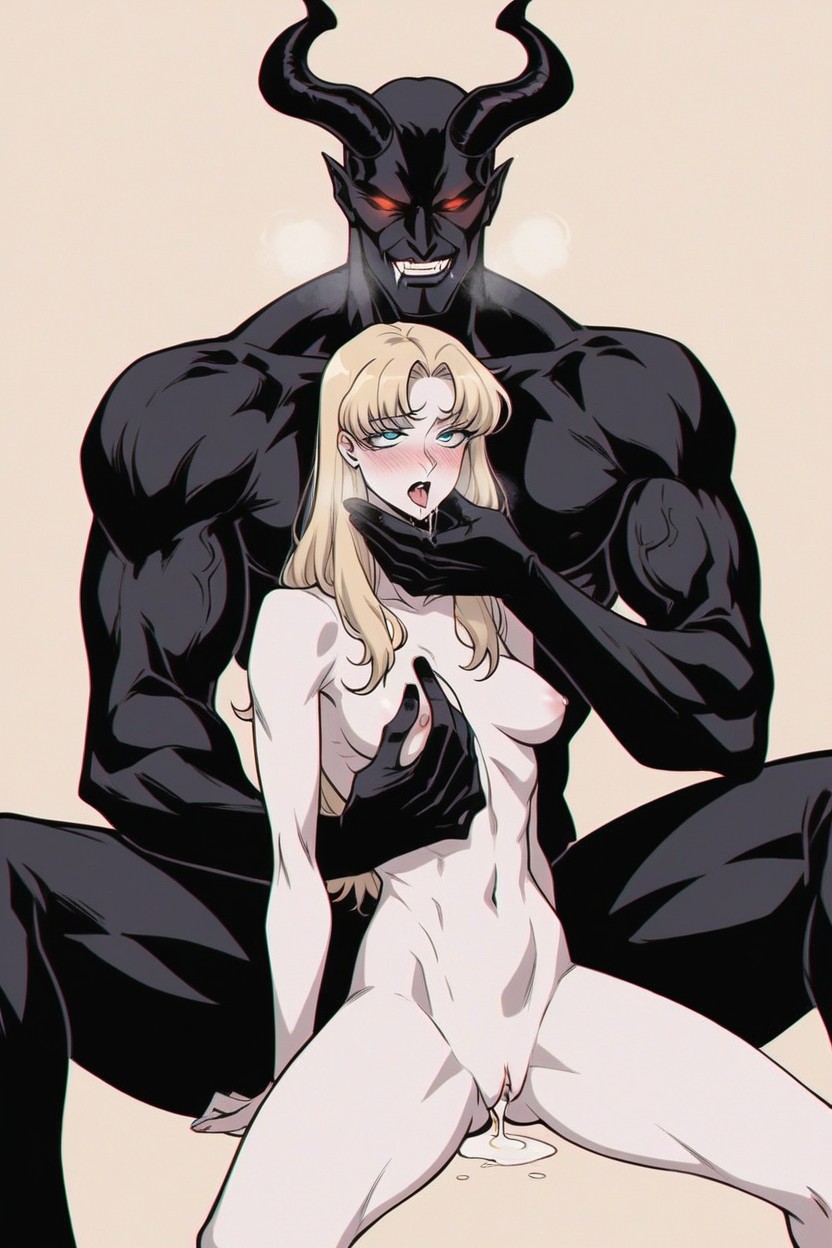 Long Hair, Medium Sized Nipples, Small Breasts AI Porn