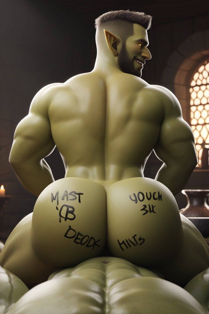 Dicks Are Milked By Each Part Inside Bottoms Hole In An Order, Big Muscular Bubble Butt, His Grimy Gulpers AI Gay Porn
