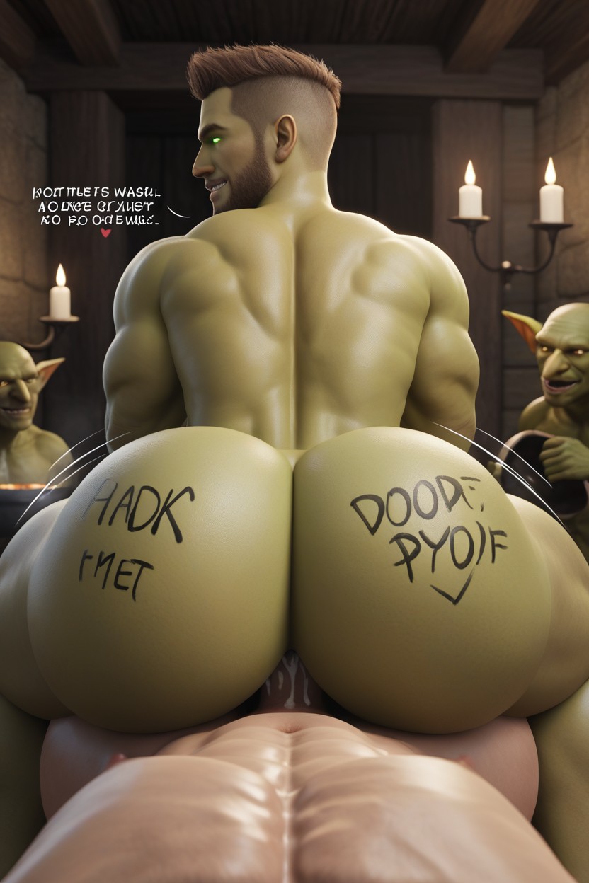 Bottom Loves Tricking Human Tops Into His Hole, Goblin, Body Writing AI Gay Porn