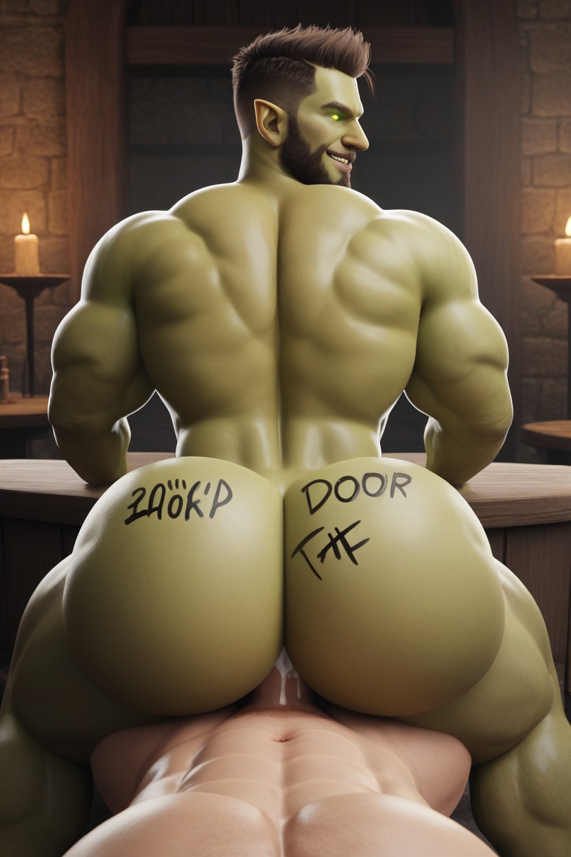 Green Eyes, Bottom Is Powerful, His Belching Blender AI Gay Porn