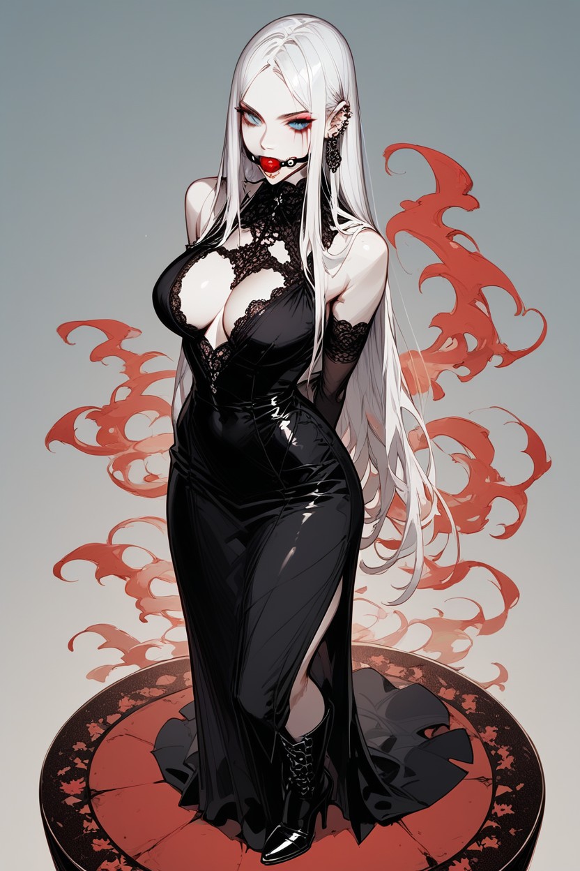 18+, Red Lipstick, Full Body Hentai AI Porn