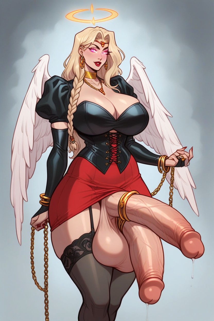 Thigh Straps, Pretty Face, Garter Straps Shemale AI Porn