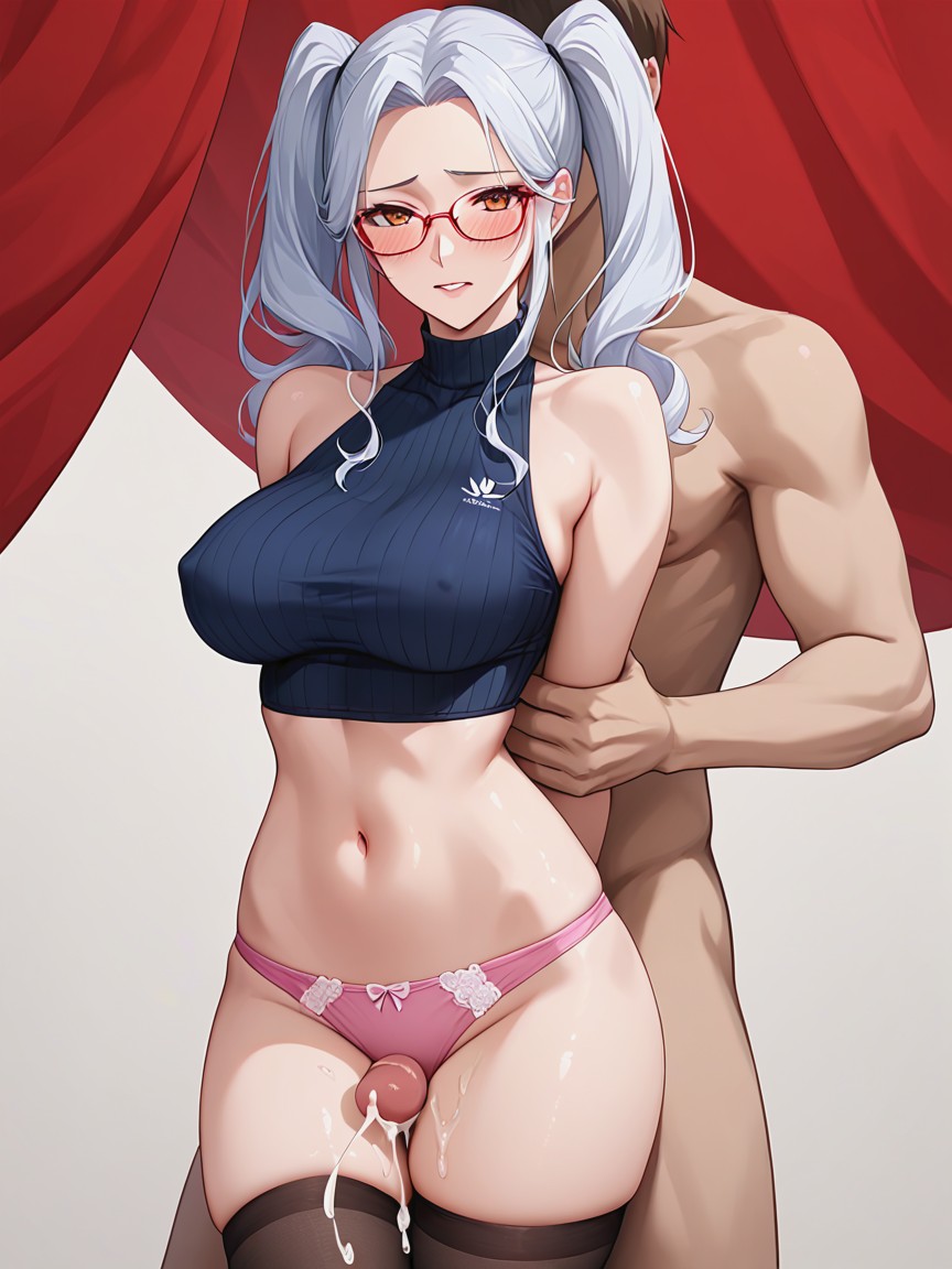 Twin Ponytails, Shy Legs, Standing Shy Hentai AI Porn