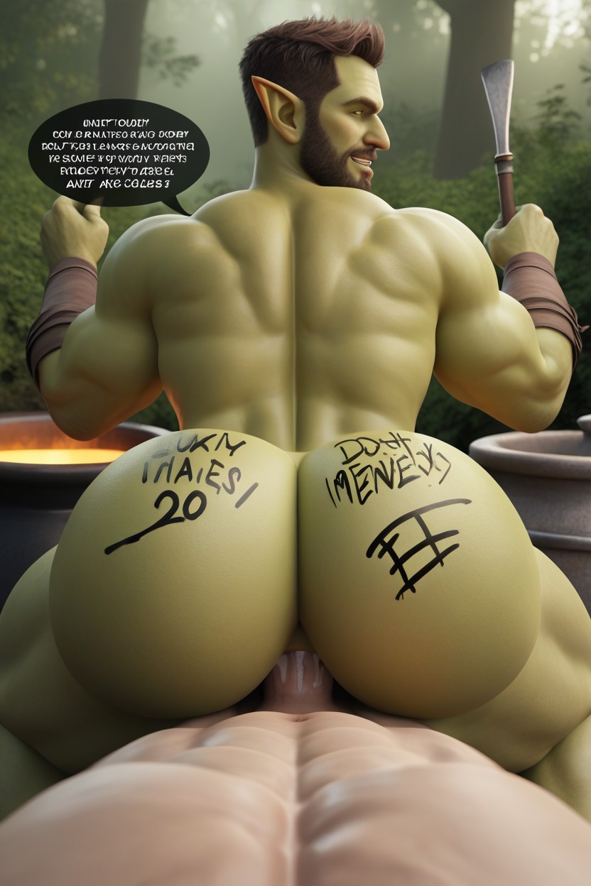 His Colon Cauldron, Nasty Bottom, Big Muscular Bubble Butt AI Gay Porn