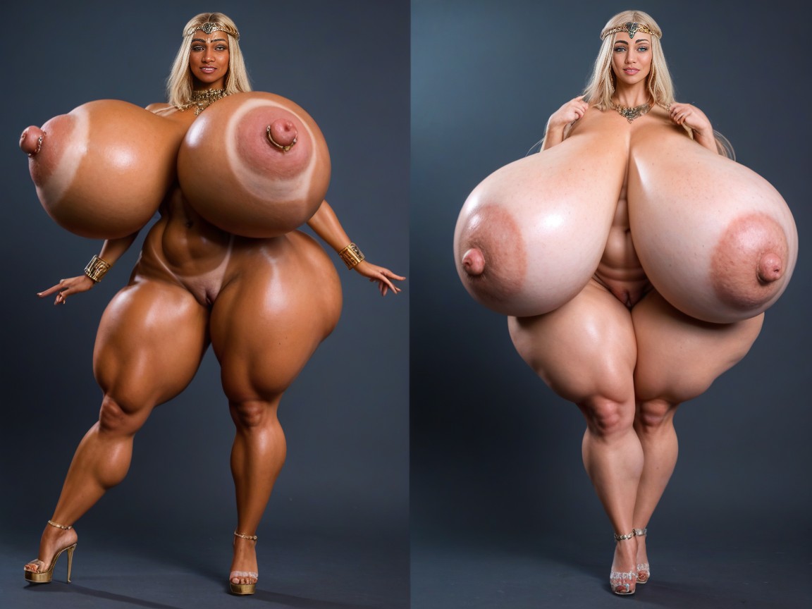 Nipples Like Cocks, Thick Thighs, Low Swinging Hips AI Porn