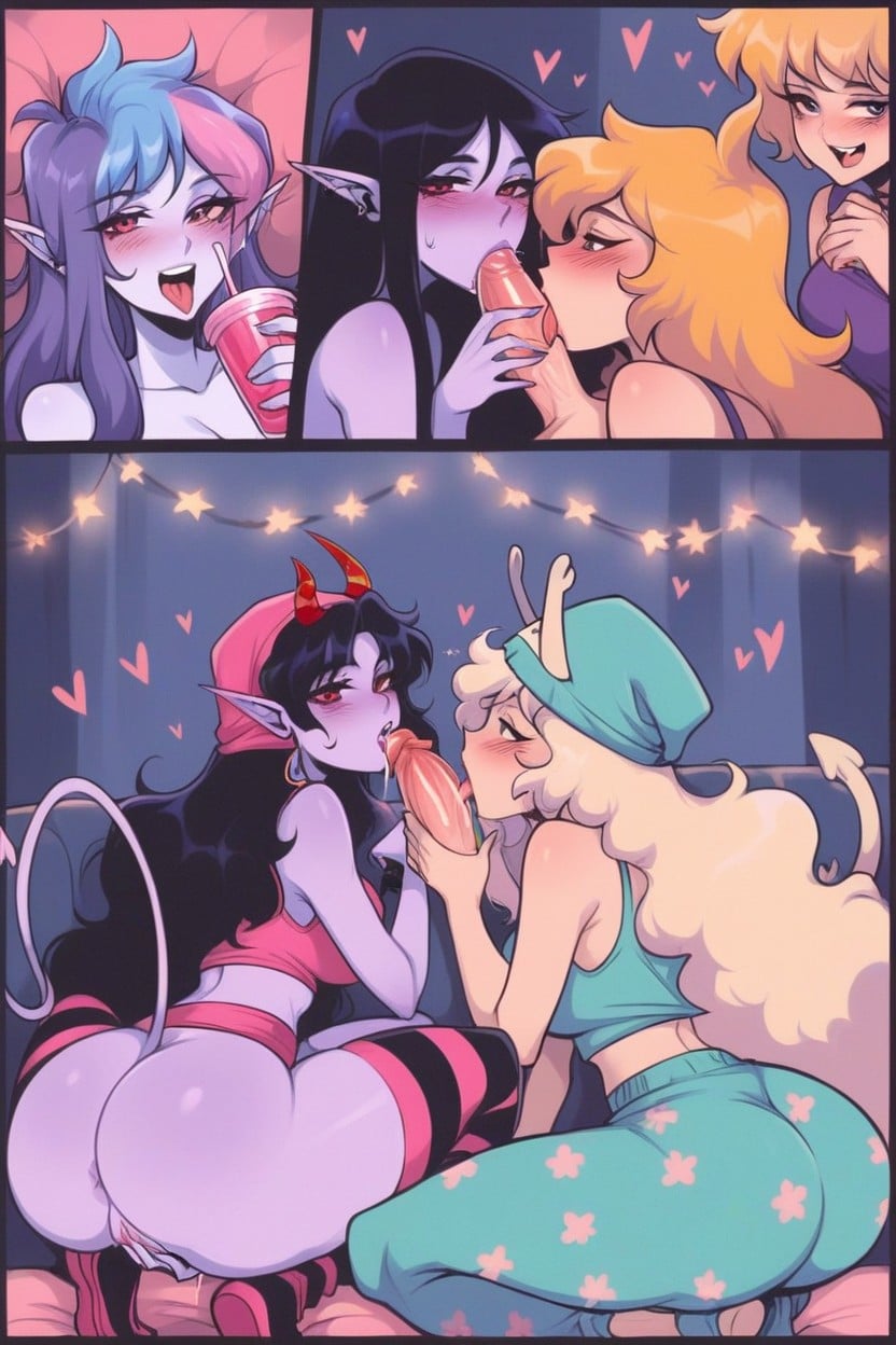 Red And Purple Skin Tone, Shiny Asses, Stroking Cock Hentai AI Porn
