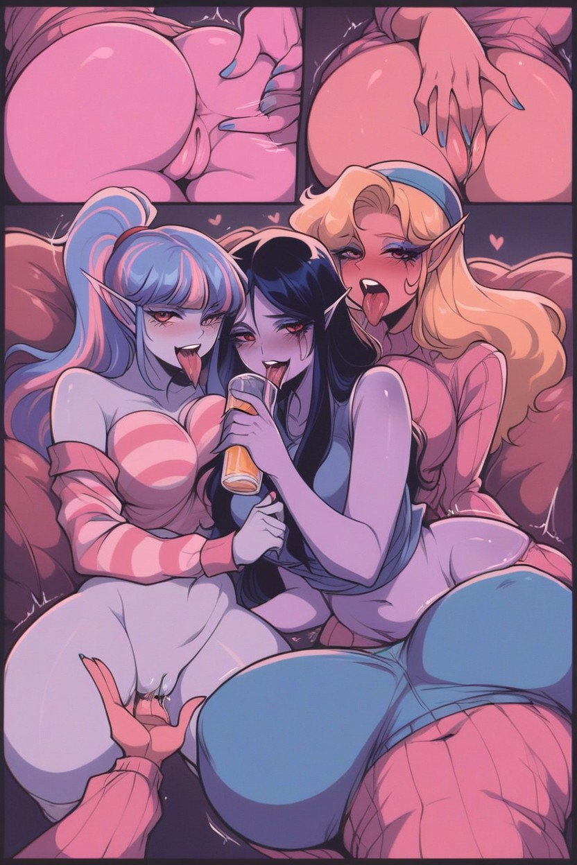 Close Up Details, Bouncy Motion, Fem Orgy Hentai AI Porn