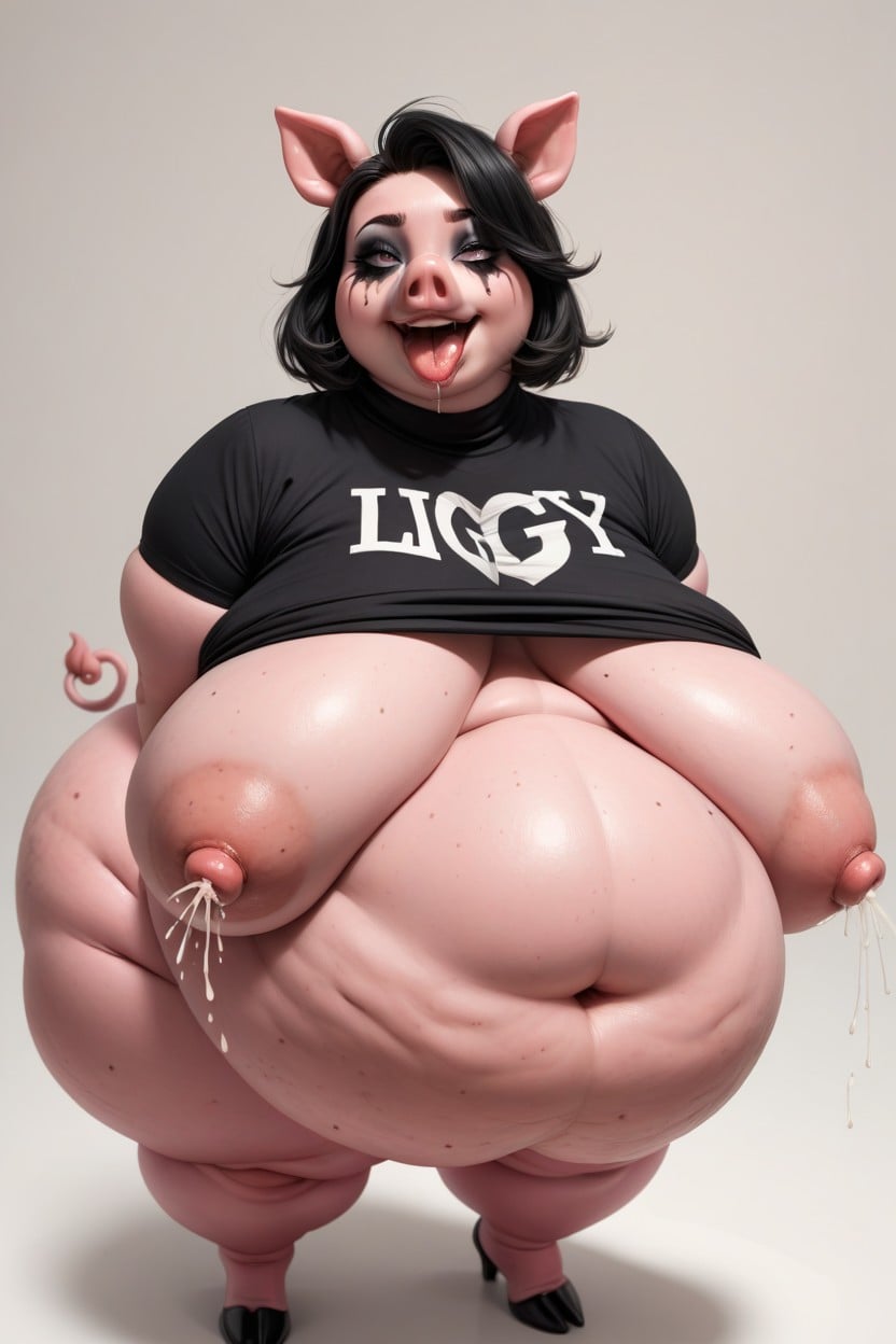 Fuck Me Eyes, Black Hair, Ultrawide Hips BBW AI Porn