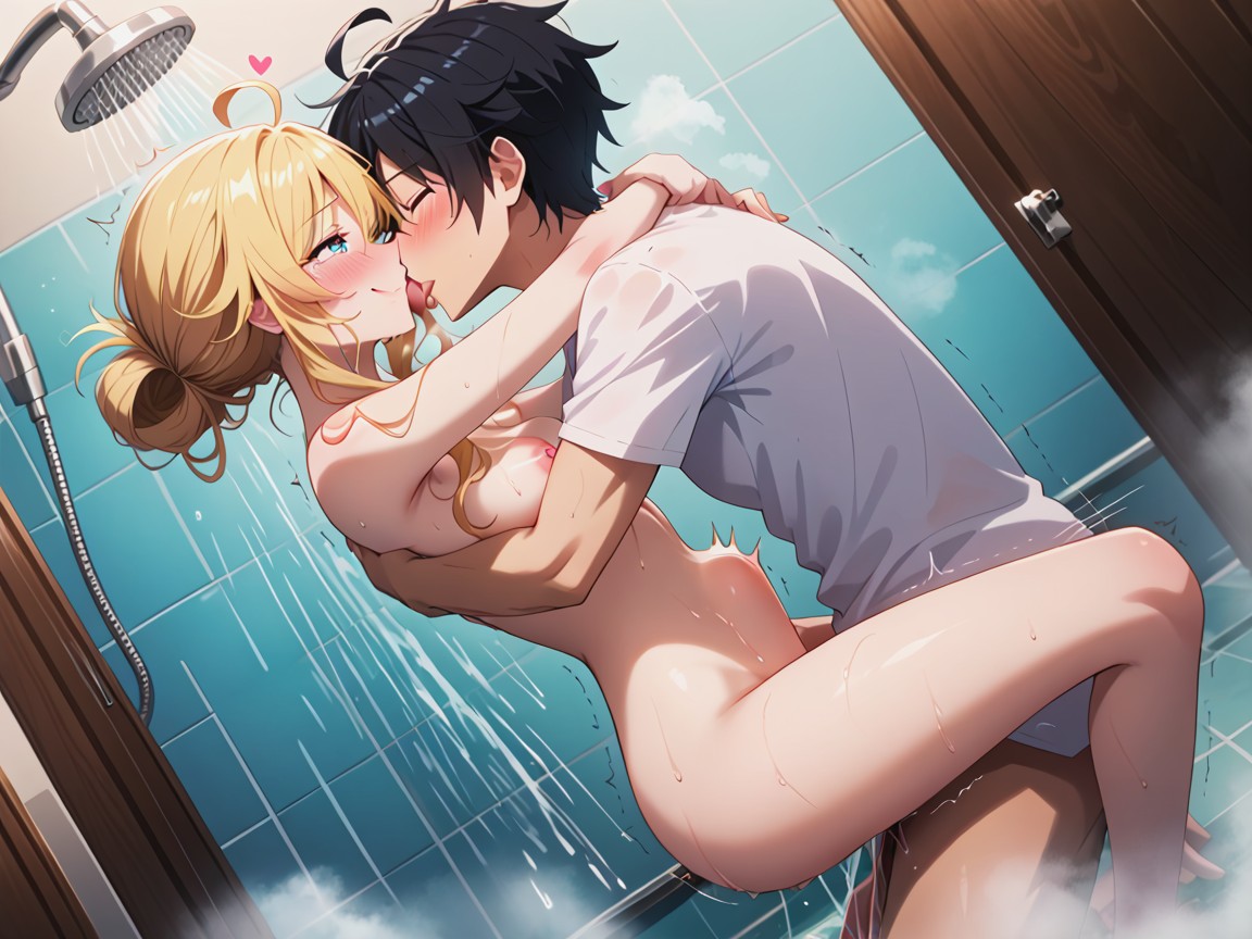 Smirk, Long Wavy Blonde Hair, Small Ass Hentai AI Porn